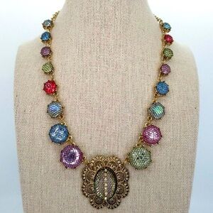 Betsey Johnson Blue and Green Bohemian Necklace